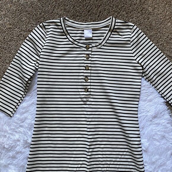 Lou Lou Striped Maternity Nursing Dress Womens Size Small - Picture 8 of 10